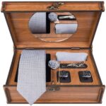 Men's Tie, Handkerchief & Cufflinks Neckwear Set - Luxurious White