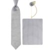 Men's Tie, Handkerchief & Cufflinks Neckwear Set - Luxurious White