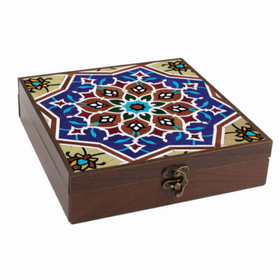 Persian Wooden Tea Bag Organizer Box with Chests Fara