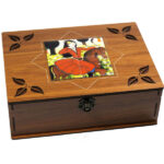 Persian Wooden Tea Bag Organizer Box with Chests Khatoon
