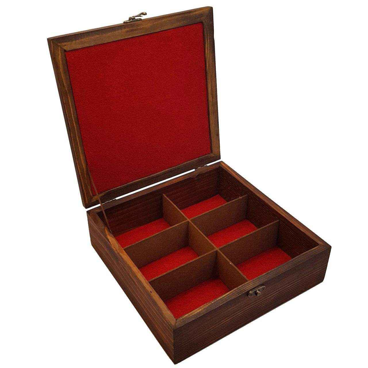 Khorshid Sun-Themed Persian Tea Box with Wooden Compartments