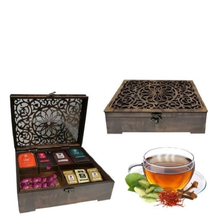 Setareh Decorative Wooden Tea Box with Compartmental Chests