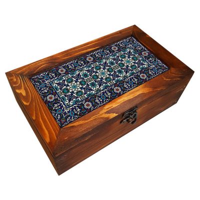 Persian Wooden Tea Bag Organizer Box with Chests Silva