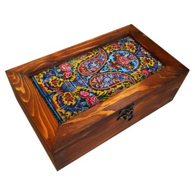 Persian Wooden Tea Bag Organizer Box with Chests Soren