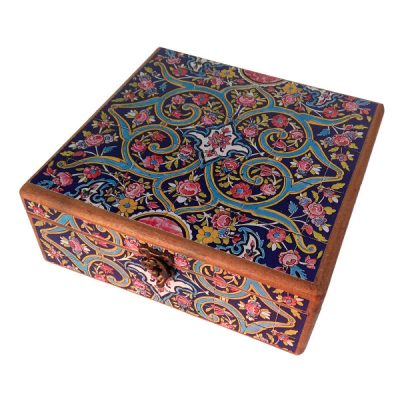 Persian Wooden Tea Bag Organizer Box with Chests Tamana