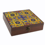 Persian Wooden Tea Bag Organizer Box with Chests Zard