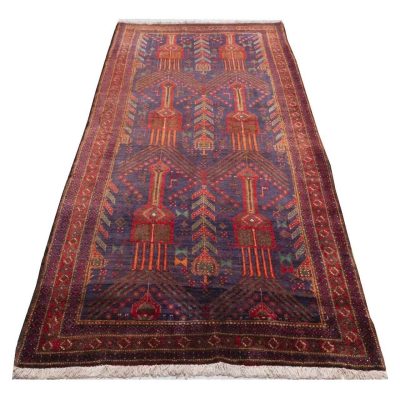 Vintage Hand-Knotted Persian Runner Carpet Model Baluchi