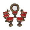 Elegant Pottery Haft-sin Minakari Set for Nowruz Persian New Year Red