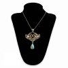 Persian Engraved Silver Pendant with Turquoise Gemstone