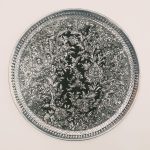 Decorative Copper Tray Hand-Engraved with Persian Artisanal Jahani