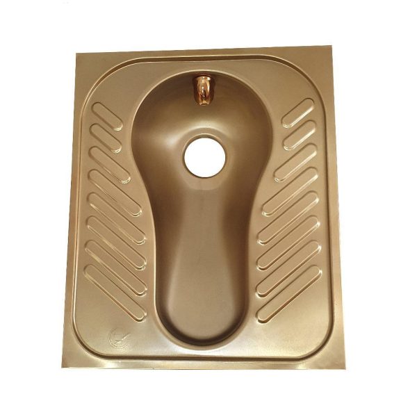 Golden Stainless Steel Squat Toilet Pan - Luxury Squatting Pan