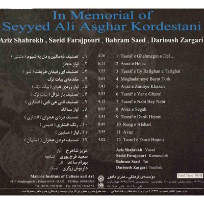 In Memorial of Seyyed Ali Asqar Kordestani