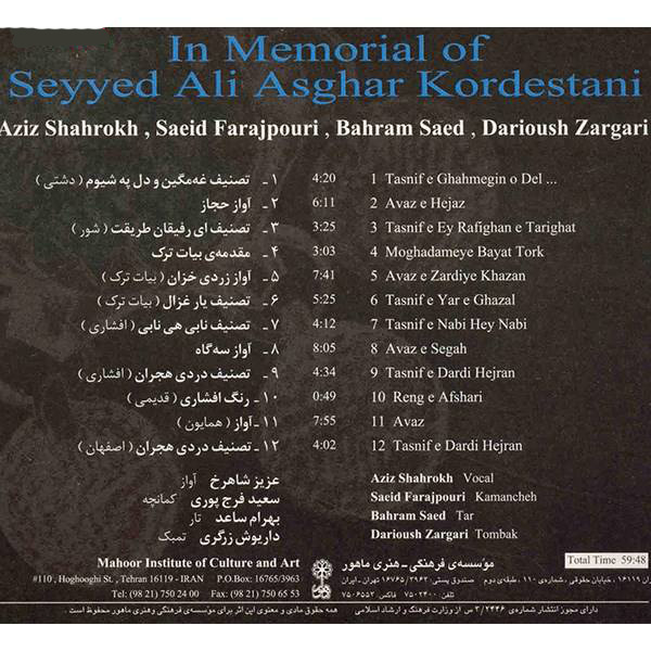 In Memorial of Seyyed Ali Asqar Kordestani