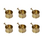 Brass Mortar & Pestle Set Traditional Persian Style Farahani (6X)
