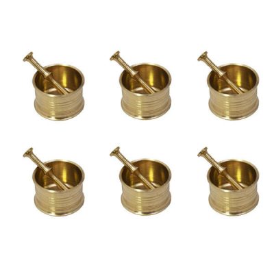 Brass Mortar & Pestle Set Traditional Persian Style Farahani (6X)
