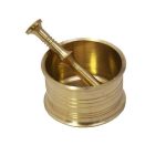 Brass Mortar & Pestle Set Traditional Persian Style Mehrara