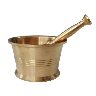 Brass Mortar & Pestle Set Traditional Persian Style Mehrara II