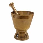 Brass Mortar & Pestle Set Traditional Persian Style Narges II