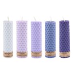 Set of 5 Beeswax Pillar Candles Model Blue (2x)