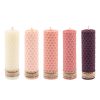 Set of 5 Beeswax Pillar Candles Model Pink (2x)