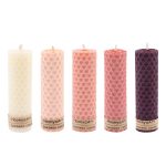 Set of 5 Beeswax Pillar Candles Model Pink (2x)