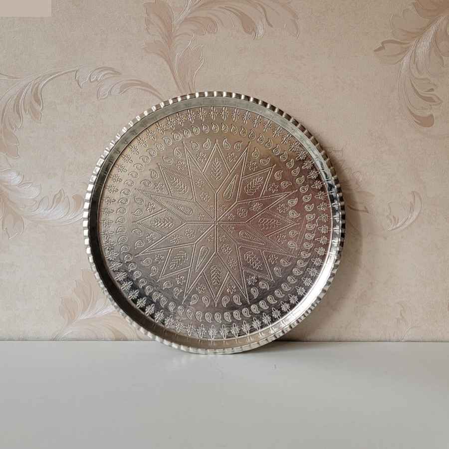 Persian Copper Serving Tray Traditionally Hammered Hamta