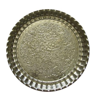 Persian Copper Serving Tray Traditionally Hammered Tanin II
