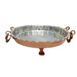 Persian Copper Serving Platter Hammered Zarin