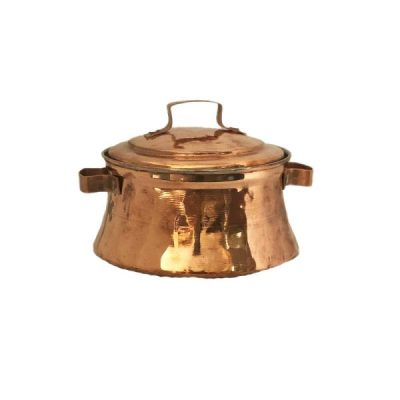 Persian Copper Stock Pot – Traditional Hammered Cooking Style Round II
