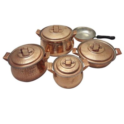 Persian Copper Stock Pot – Traditional Hammered Cooking Style Sitara, Set of 9