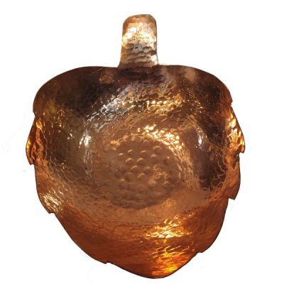 Copper Serving Bowl Suitable for Fruits and Sweets Hammered Leaf