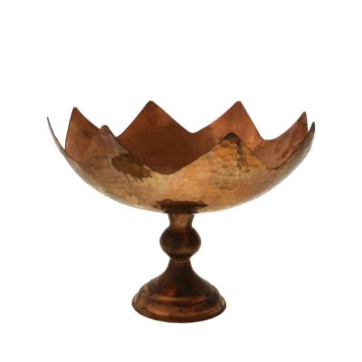 Copper Serving Bowl Suitable for Fruits and Sweets Hammered Star