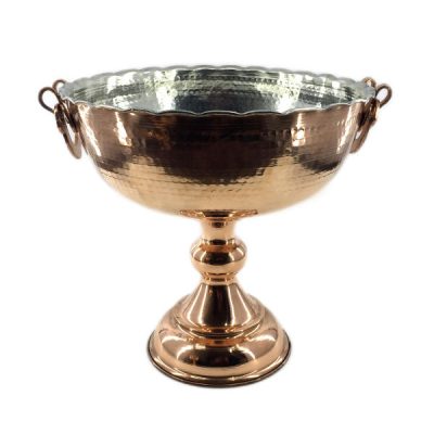 Copper Serving Bowl Suitable for Fruits and Sweets Hammered Wave