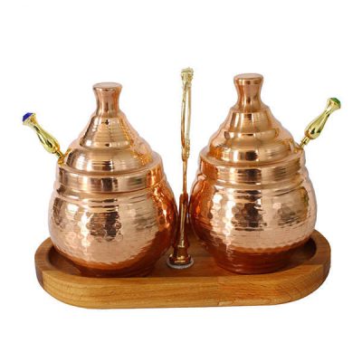 Handcrafted Copper Storage Jar – Ideal for Kitchen Organization (2x)