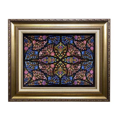 Hand-Knotted Persian Wall Hanging Rug from Tabriz Depicting Butterfly