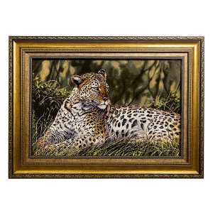 Persian Handwoven Tableau Wall Rug Model Cheetah