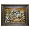 Hand-Knotted Persian Pictorial Rug from Tabriz Depicting Flowers