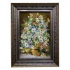Hand-Knotted Persian Pictorial Rug from Tabriz Depicting Flowers