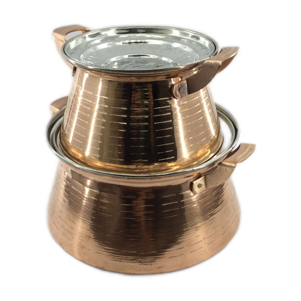 Persian Copper Stock Pot - Traditional Hammered Cooking Style Gilda, Set of 2