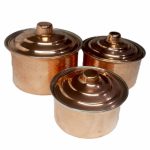 Persian Copper Stock Pot - Traditional Hammered Cooking Style Hivana, Set of 3