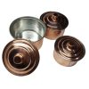 Persian Copper Stock Pot - Traditional Hammered Cooking Style Hivana, Set of 3