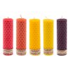 Set of 5 Beeswax Pillar Candles Model Yellow (2x)