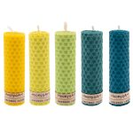Set of 5 Beeswax Pillar Candles Model Asal II (2x)