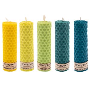 Set of 5 Beeswax Pillar Candles Model Asal II (2x)