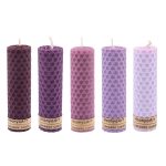 Set of 5 Beeswax Pillar Candles Model Banafsheh (2x)