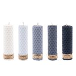 Set of 5 Beeswax Pillar Candles Model Purple (2x)