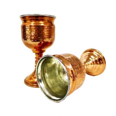 Handcrafted Persian Copper Wine Glass Stemware – Hammered Model Shafagh