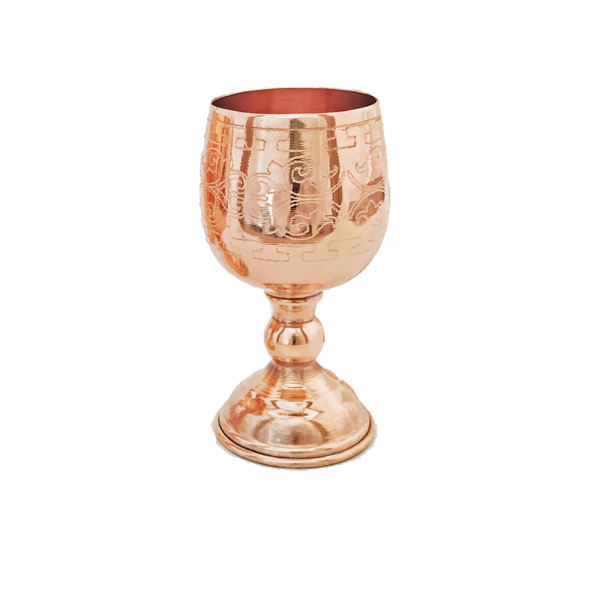 Handcrafted Persian Copper Wine Glass Stemware - Hammered Model Zarin