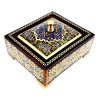 Handcrafted Wooden Jewelry Box with Persian Khatam Design - Blue