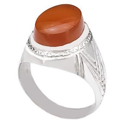Persian Yemeni Aqeeq Silver Ring for Men Diba